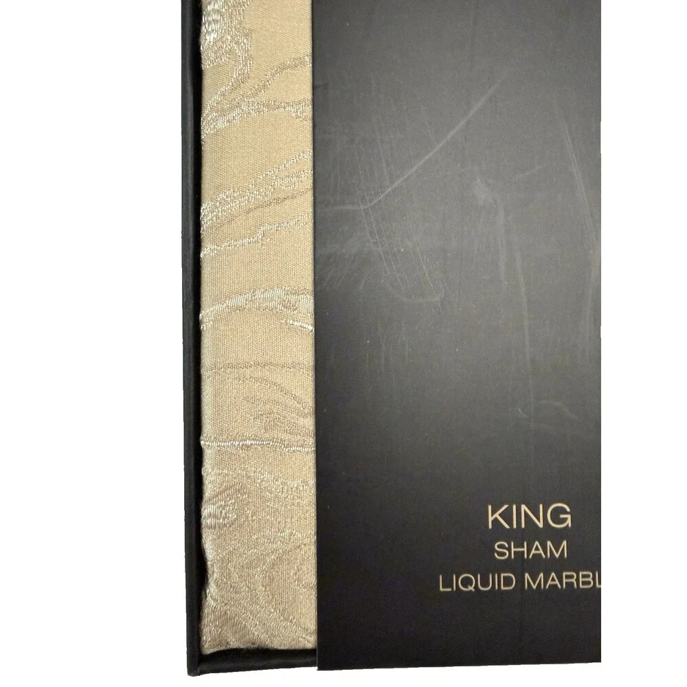 Donna Karan Liquid Marble King Shams Set of 2 Gold Luxe Premium 20x36